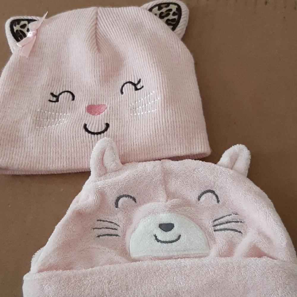Pink infant hats